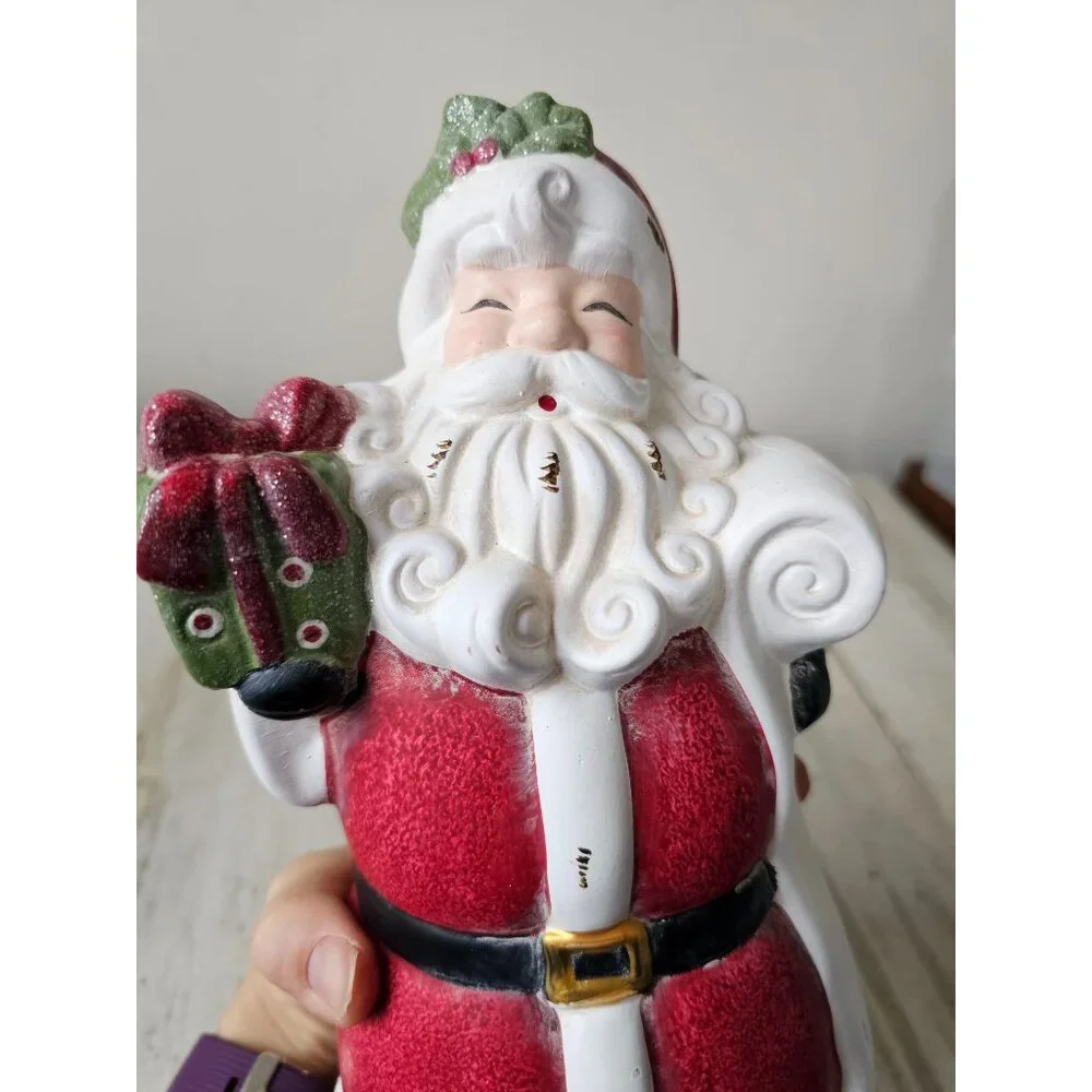 Pier‎ 1 ceramic Santa vintage present decor unique